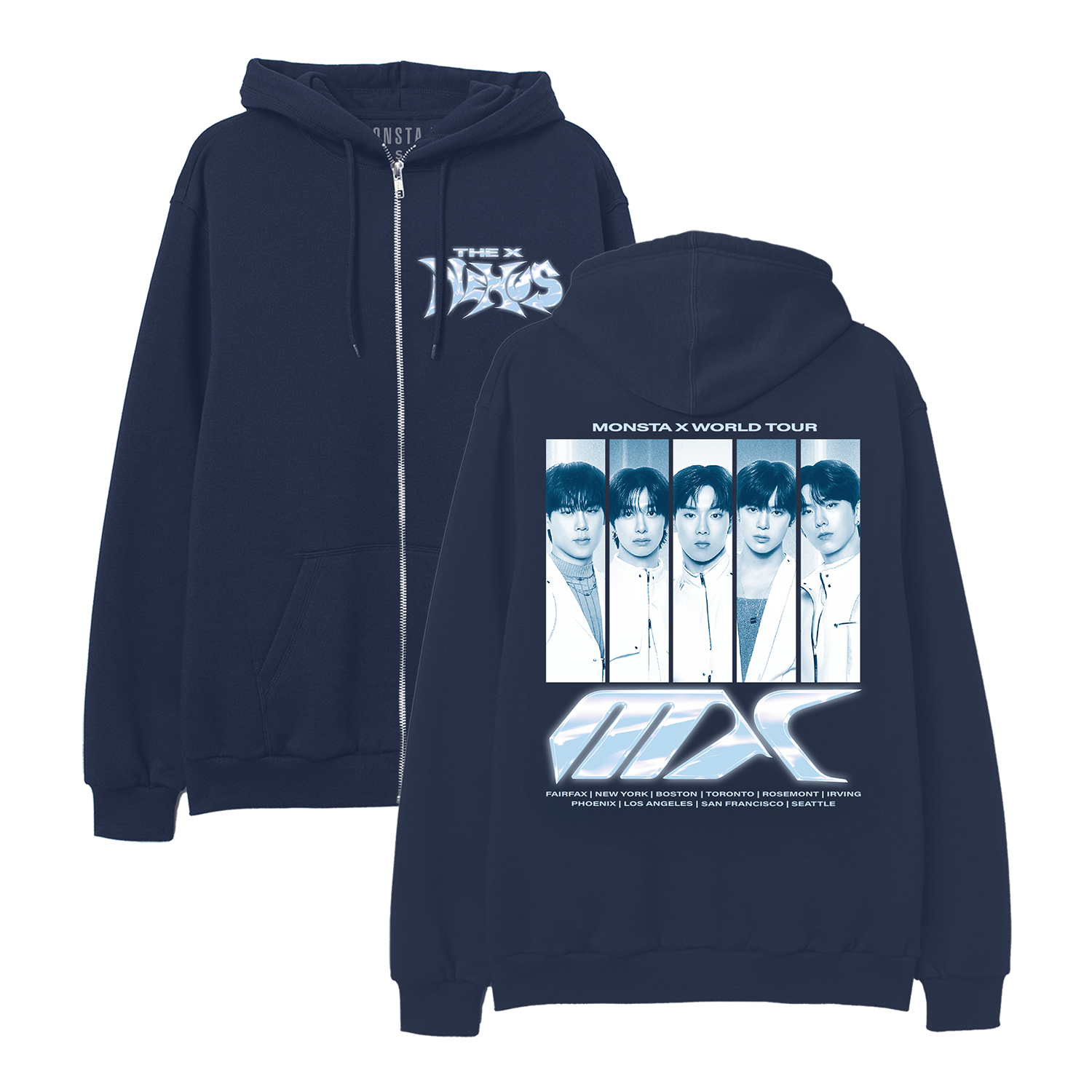 MOX - Nexus Photo Zip Hoodie Navy – Monsta X